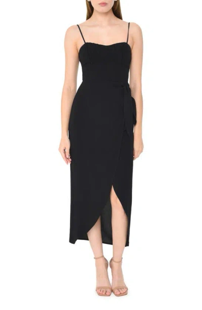 Wayf Kimberly Sleeveless High-low Maxi Dress In Black