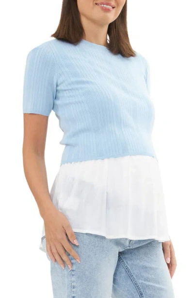 Ripe Maternity Franki Maternity Sweater With Detachable Nursing Underlay In Sky Blue