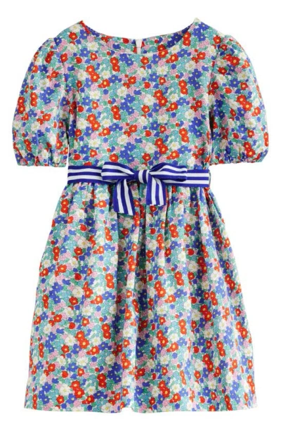 Mini Boden Kids' Cotton Linen Vintage Dress Multi Nautical Floral Girls Boden