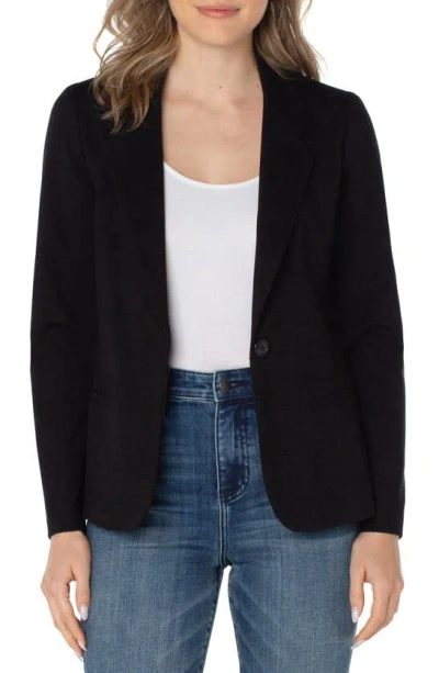 Liverpool Los Angeles Fitted Knit Blazer In Black