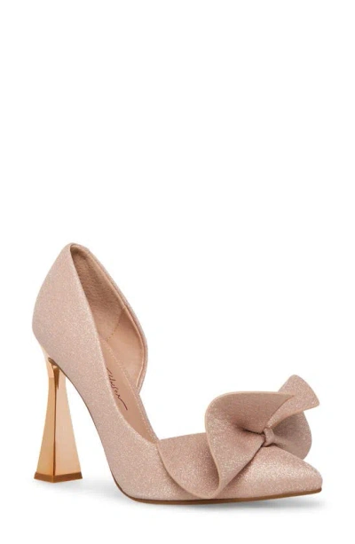 Betsey Johnson Women's Nobble Structured Bow Slip-on Pumps In Beige
