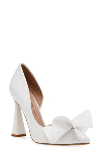 Betsey Johnson Women's Nobble Structured Bow Slip-on Pumps Women's Shoes In Ivory/cream