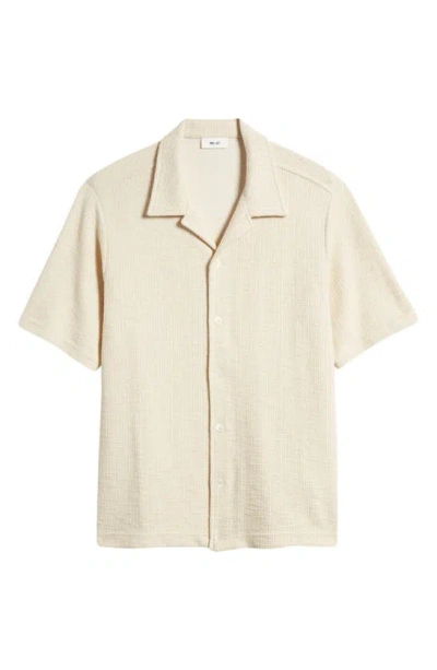 Nn07 Julio 3520 Camp-collar Logo-embroidered Cotton-blend Bouclé Shirt In Neutrals