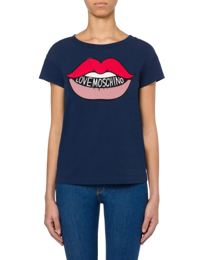 Love Moschino Cotton Tops & Women's T-shirt In Blue