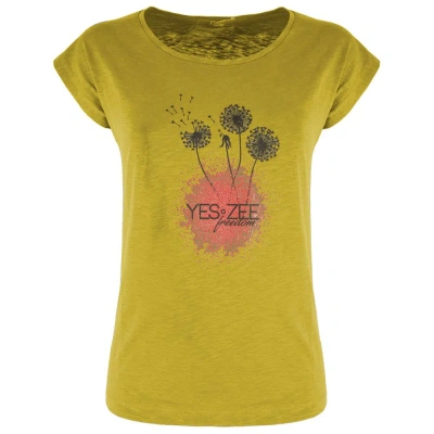 Yes Zee Cotton Tops & Women's T-shirt In Yellow