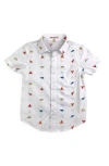 Appaman Kids' Day Party Cotton Button-up Shirt In Paper Planes