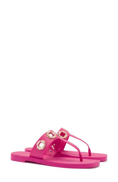 Larroude Milan Jelly Thong Sandal In Pink