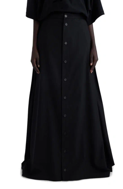 Balenciaga Hybrid Maxi Skirt Wool Barathea Trousers In Black