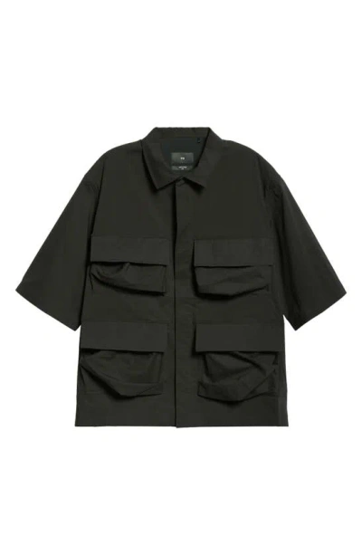 Y-3 Pocket Snap Front Shirt In Black