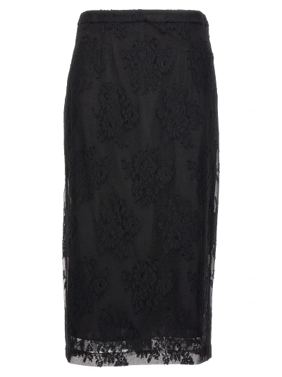 Dolce & Gabbana Lace Sheath Skirt Skirts In Black