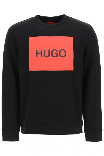 Hugo Duragol Logo Box Sweatshirt In Black