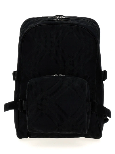Burberry Check Jacquard Backpack Backpacks In Black