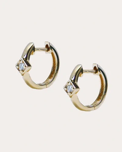 Anzie Diamond Accent Square Huggie Hoop Earrings In 14k Gold, 0.47"