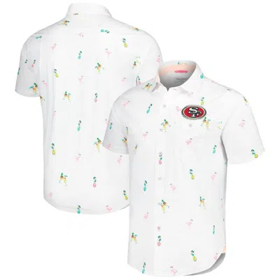 Tommy Bahama White San Francisco 49ers Nova Wave Flocktail Button-up Shirt