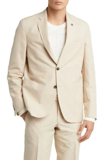 Ted Baker London Tampa Slim Fit Linen & Cotton Sport Coat In Tan