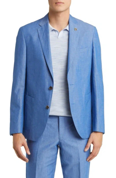 Ted Baker London Tampa Soft Constructed Cotton & Linen Sport Coat In Light Blue