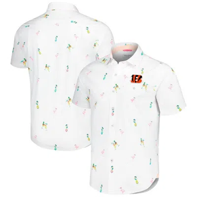 Tommy Bahama White Cincinnati Bengals Nova Wave Flocktail Button-up Shirt