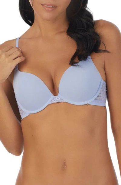 On Gossamer Sleek Micro Lace Underwire Convertible Push-up Bra In Baby Lavender