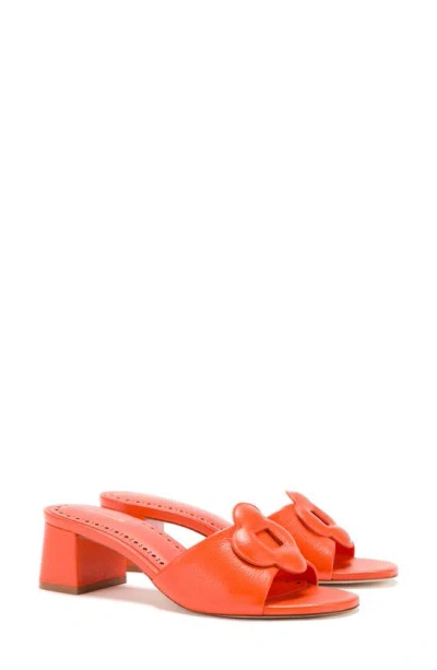Larroude Flora Slide Sandal In Orange