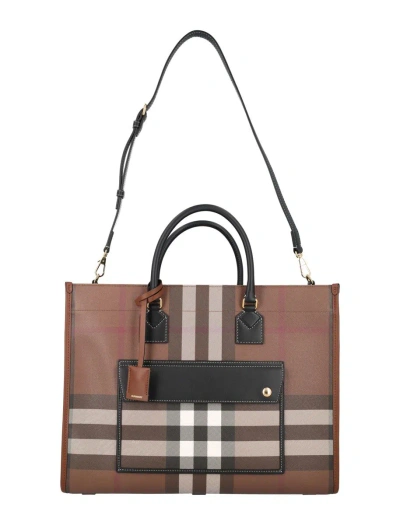 Burberry Medium Freya Tote In Brown