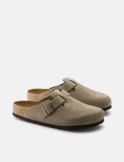 Birkenstock Womens  Boston Suede (narrow) In Beige