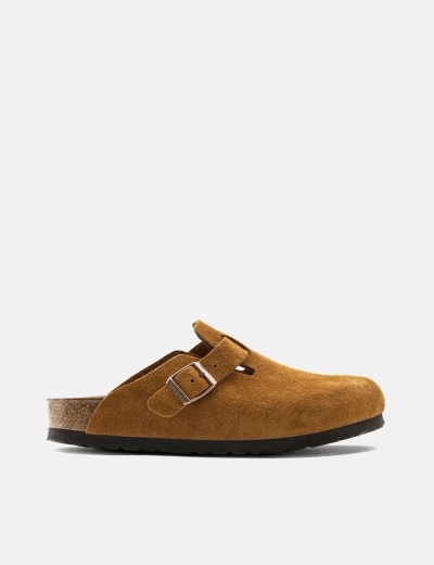Birkenstock Boston Suede Leather (regular, Soft Footbed) In Brown