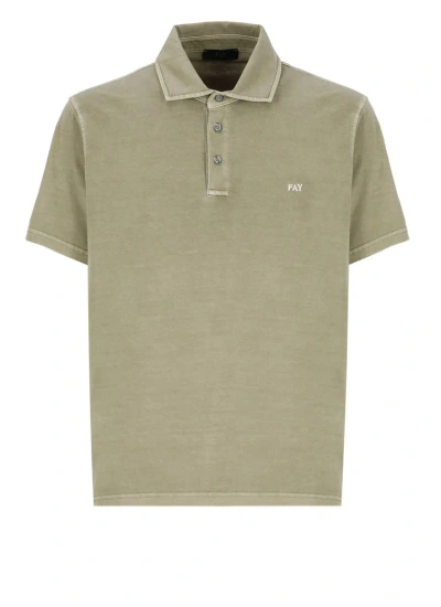 Fay Embroidered Logo Polo Shirt In Green
