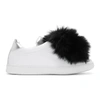 JOSHUA SANDERS White Pom Pom Slip-On Sneakers