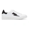 NEIL BARRETT White Thunderbolt Tennis Sneakers