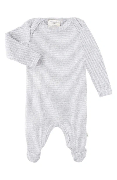 Paigelauren Babies' Lap Rib Supima® Cotton Blend Footie In Grey