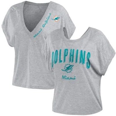 Wear By Erin Andrews Heather Gray Miami Dolphins Reversible T-shirt