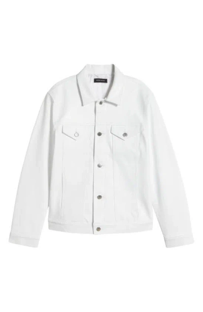 Monfrere Dean Leather Trucker Jacket In Blanc Leather