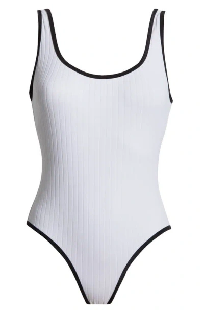 Solid & Striped Annemarie Rib One-piece Swimsuit In Marshmallow