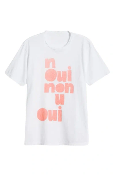 Mother The Rowdy Oui Non Tee In White