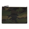 VALENTINO GARAVANI Green Valentino Garavani Leather & Canvas Camo Pouch