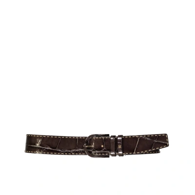 Max Mara Accessori Waist1 Leather Belt In Brown