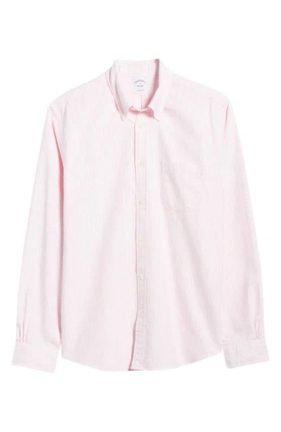 Brooks Brothers Candy Stripe Button-down Oxford Shirt In Pinkstripe