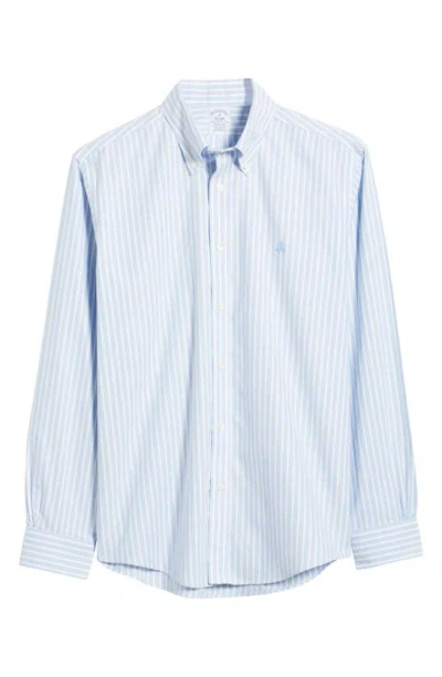 Brooks Brothers Regular Fit Stripe Stretch Cotton Button-down Oxford Shirt In Provence Stripe