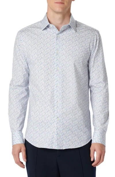Bugatchi James Ooohcotton® Dot Print Button-up Shirt In Stone