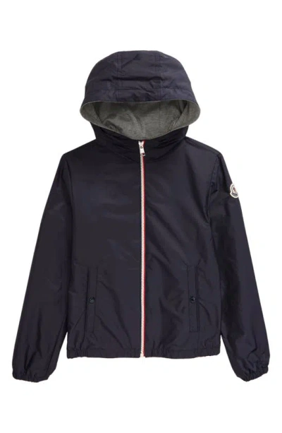 Moncler Kids' New Urville Water Repellent Hooded Rain Jacket In Navy Blue
