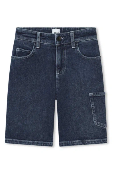 Bosswear Kids' Denim Bermuda Shorts In Z07-stone Pulverization