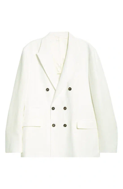 Eleventy Double Breasted Linen Sport Coat In White