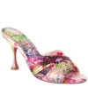 Christian Louboutin Womens Multi Nicol Is Back 85 Floral-print Satin-crepe Heeled Mules In White