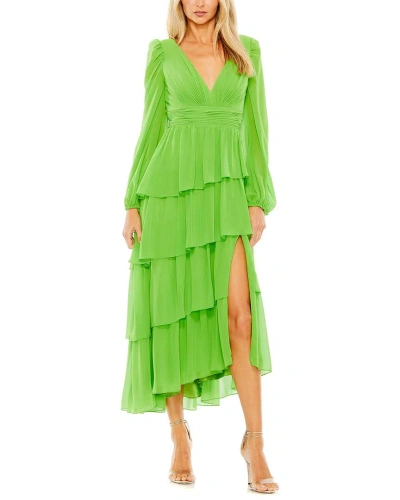 Mac Duggal Ruffle Tiered Dress In Green