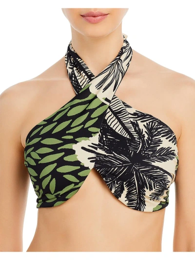 Johanna Ortiz Expresion Africana Womens Halter Printed Bikini Swim Top In Multi