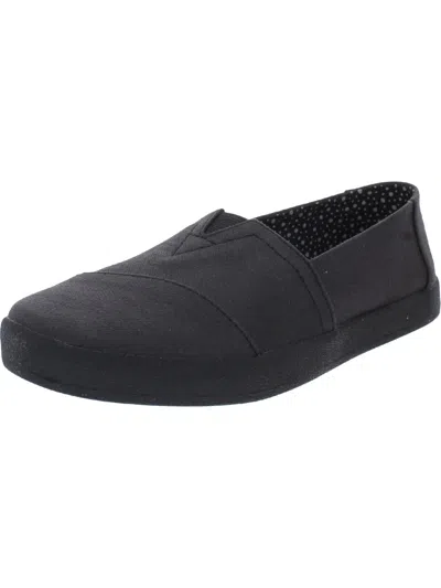 Toms Women's Alpargata Canvas Slip On Platform Flats In Black