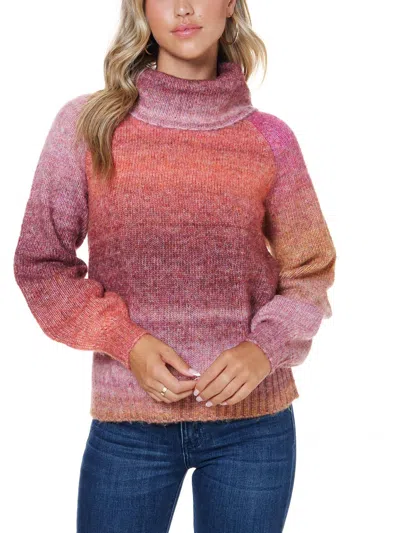 John Paul Richard Womens Open Stitch Ombre Turtleneck Sweater In Multi
