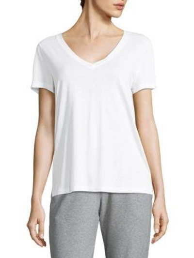 Hanro Sleep And Lounge Short Sleeve Knit Top In White
