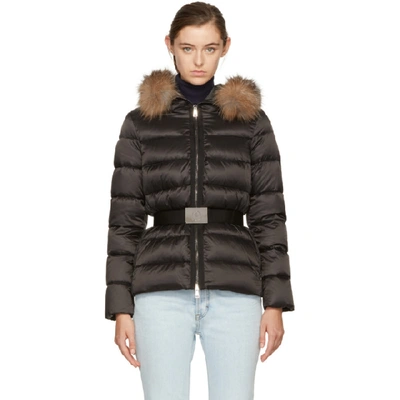 Moncler Tatie Hooded Fur-trimmed Quilted Down Coat In Black