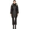 Moncler Albizia Fur Trim Laqué Nylon Down Coat In *999 Black